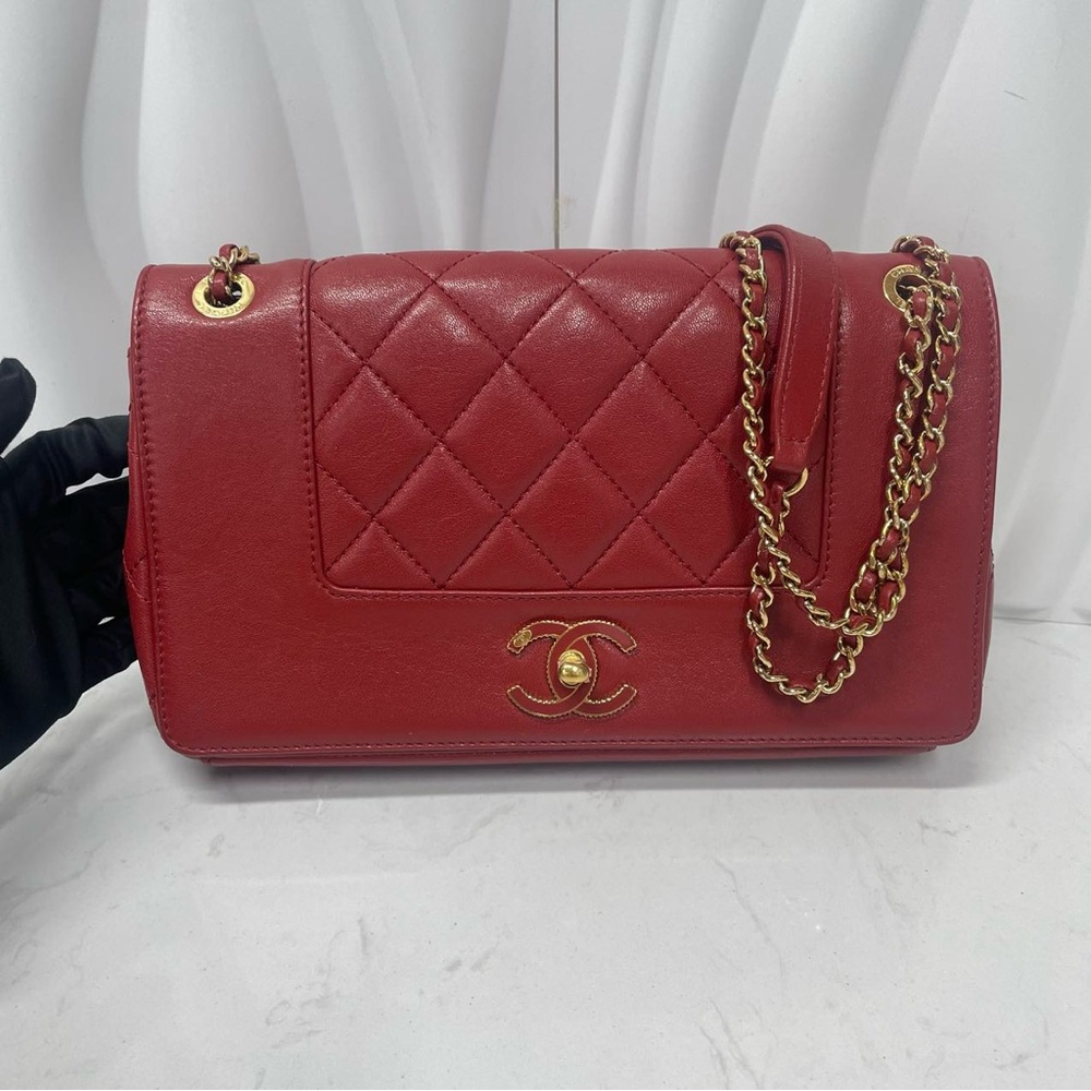 Chanel Classic Flap Bag in Red Quilted Leather with Gold-Tone Hardware